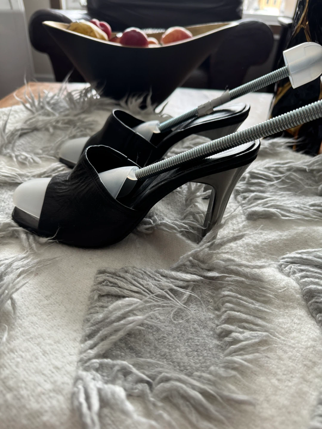 Black Leather Mules, Size 8 - photo 3