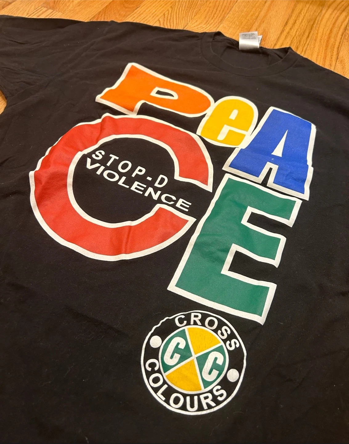 Cross Colours Peace Stop-D Violence Black Tee - XL - photo 2