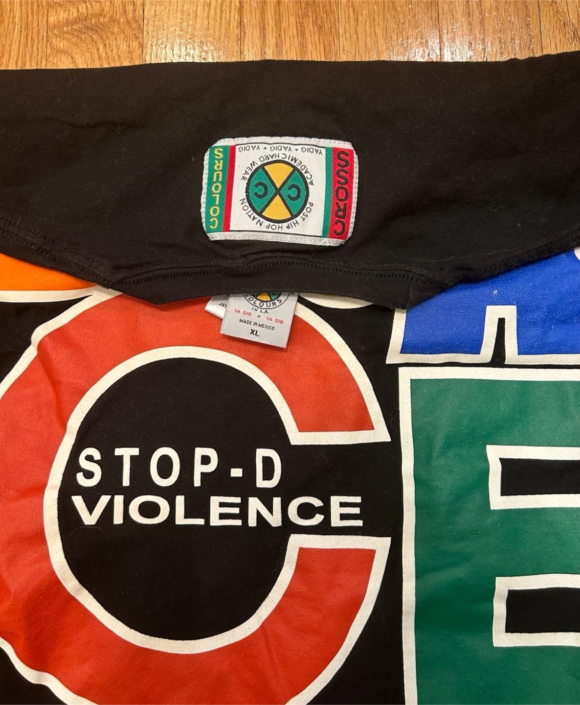 Cross Colours Peace Stop-D Violence Black Tee - XL - photo 5