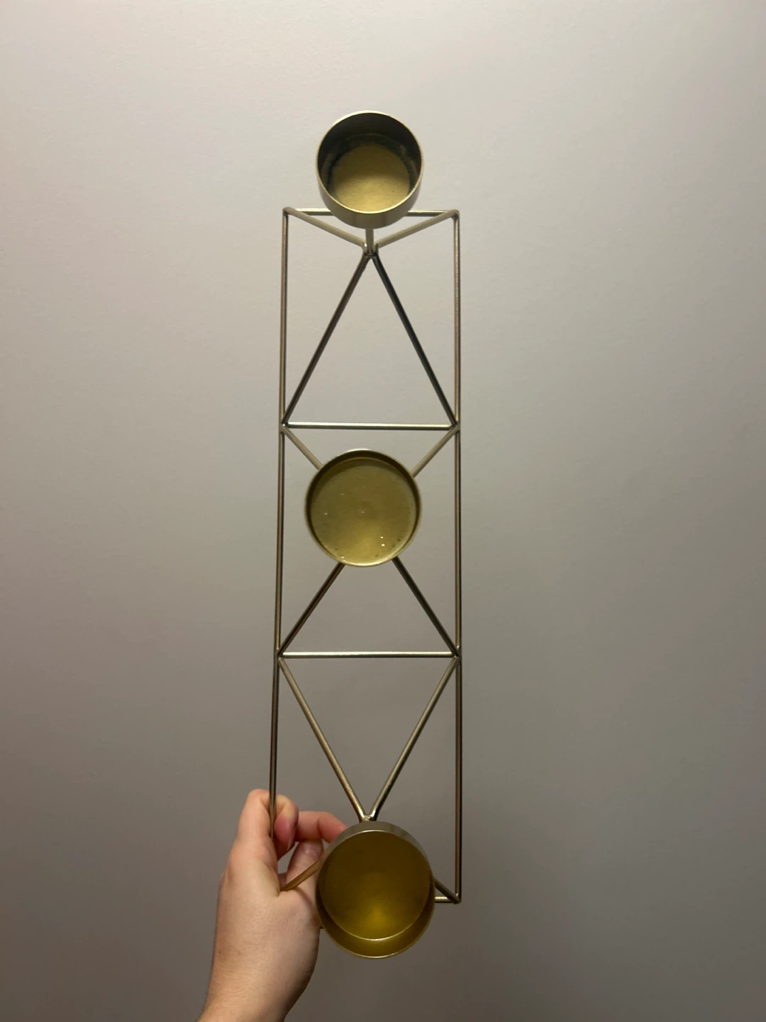 Gold Geometric Candle Holder - photo 2