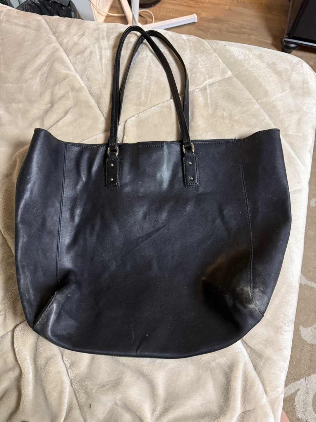 Black Leather Tote Bag