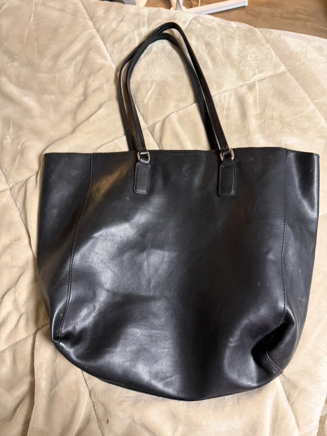 Black Leather Tote Bag - photo 2