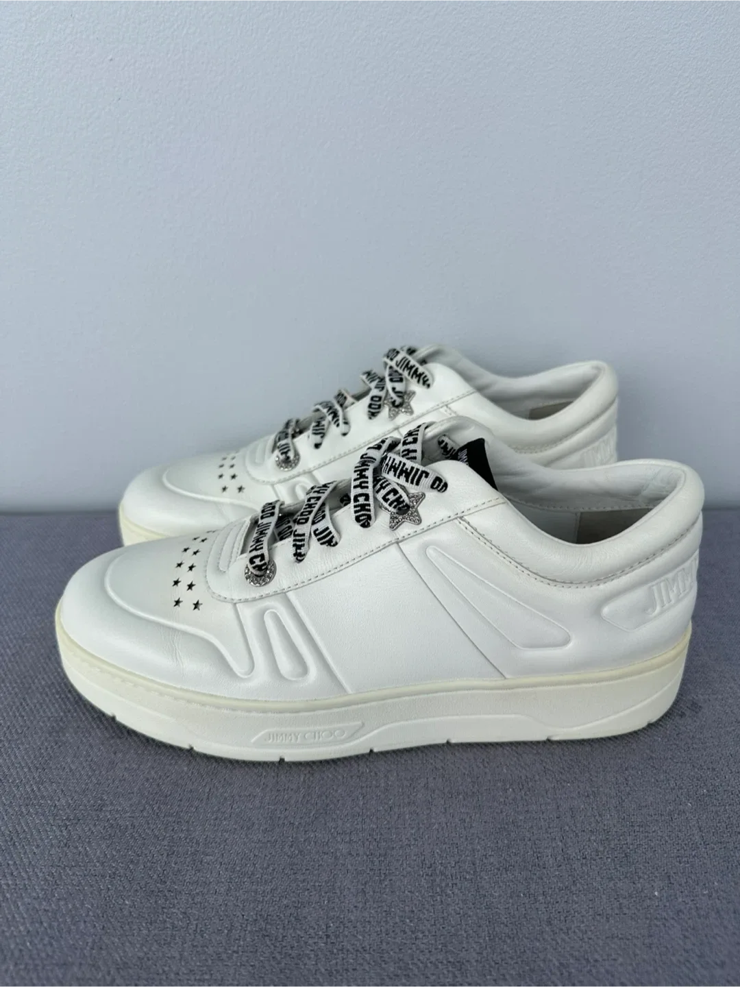 Jimmy Choo White Leather Sneakers image indicator(4)