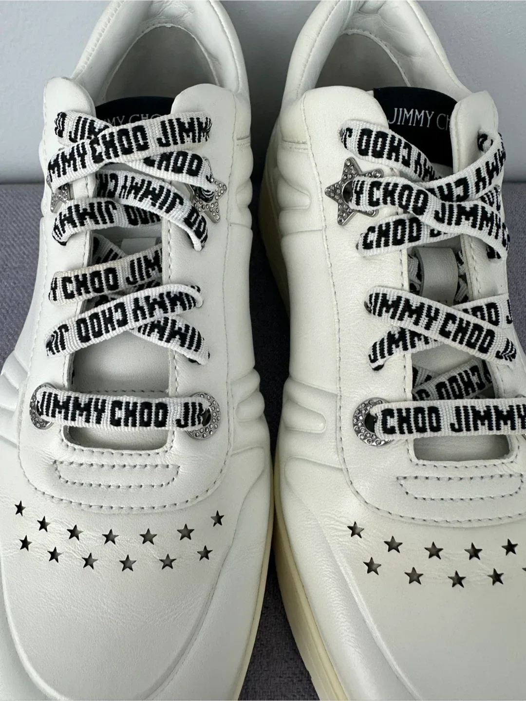 Jimmy Choo White Leather Sneakers image indicator(5)