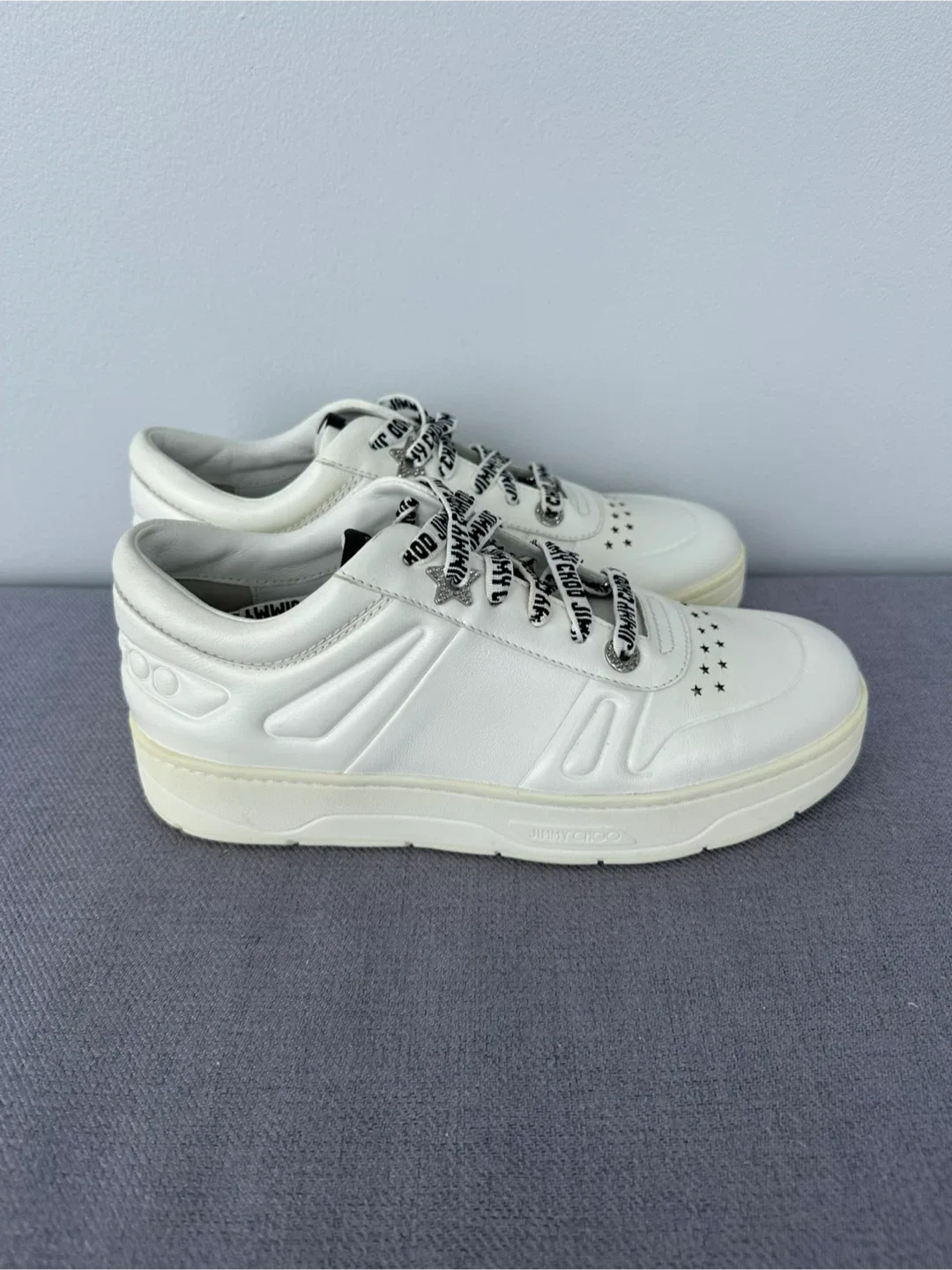 Jimmy Choo White Leather Sneakers image indicator(2)