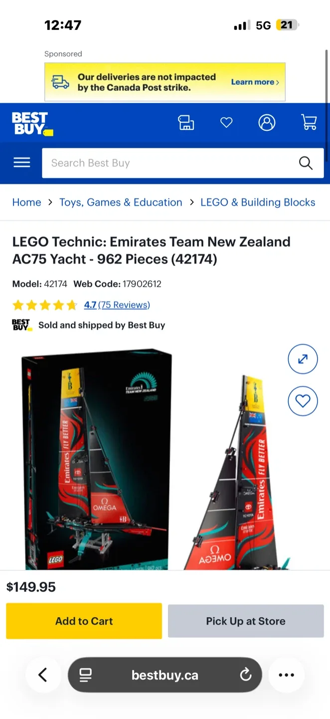 LEGO Technic Emirates Team New Zealand AC75 Yacht 42174 image indicator(2)