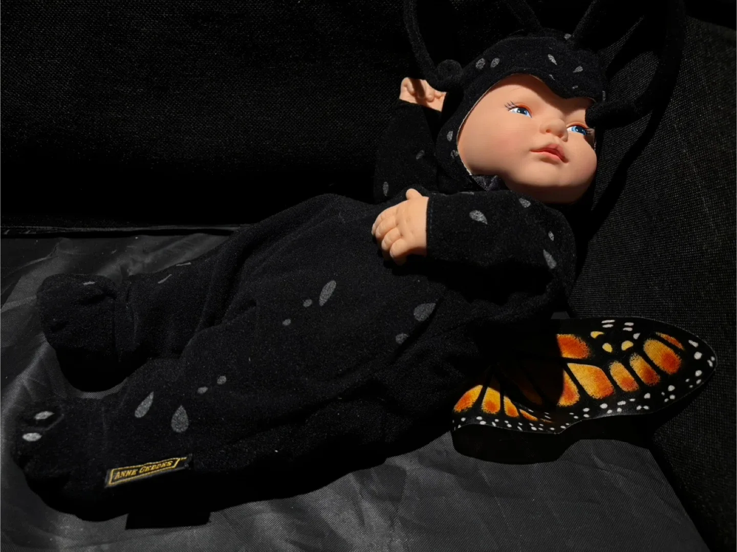 Vintage Anne Geddes Monarch Butterfly Collectors Doll 15" Awake image indicator(3)