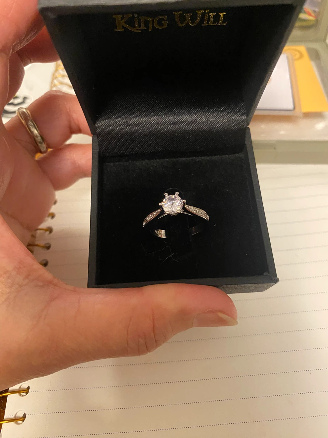 Silver ring .