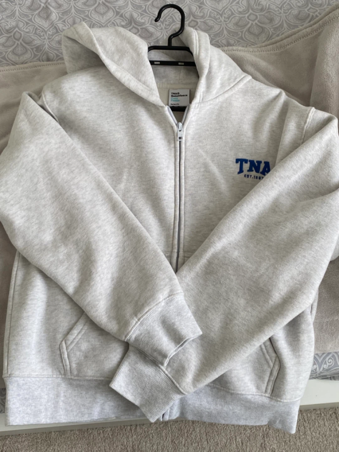 Aritzia TNA Sweatfleece Perfect Zip Hoodie - Grey