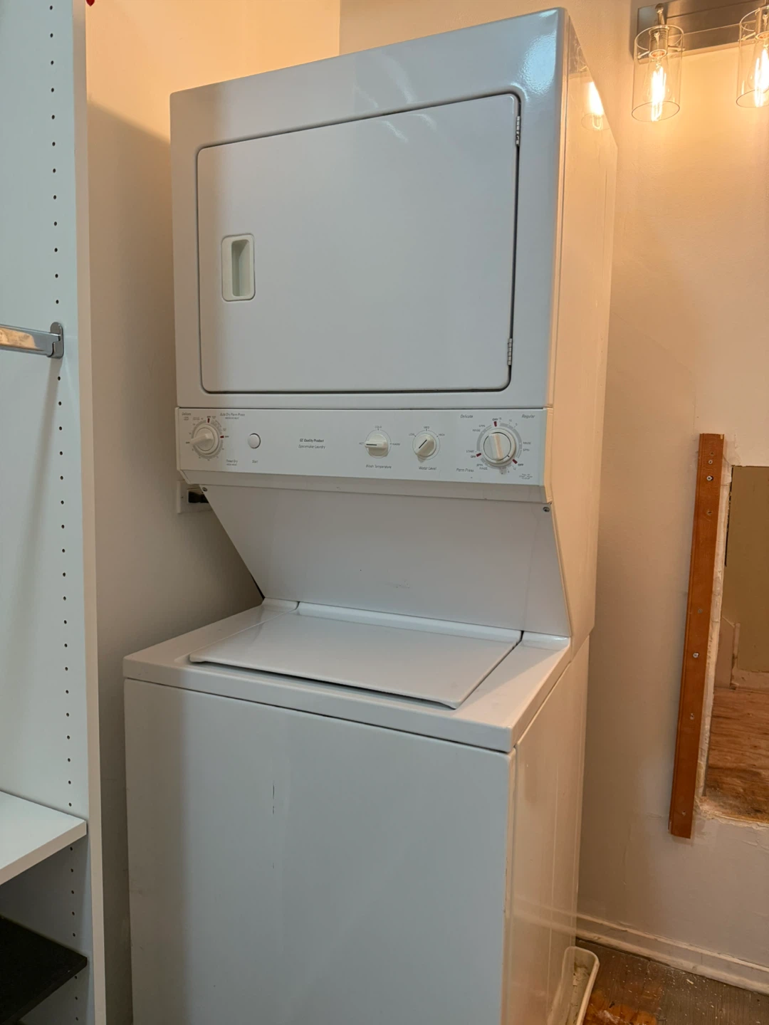 White Stacked Washer and Dryer - photo 2