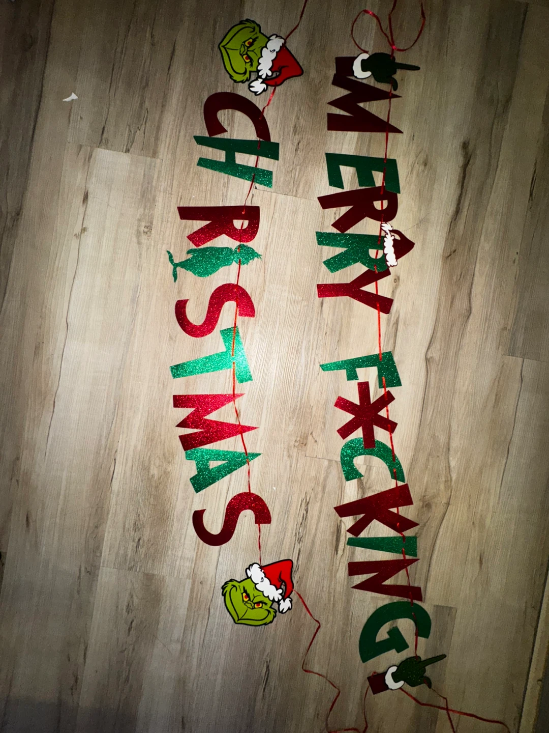 Merry F*cking Christmas Banner with Grinch