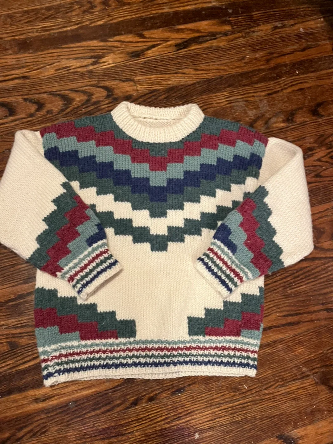 Vintage Patterned Knit Sweater
