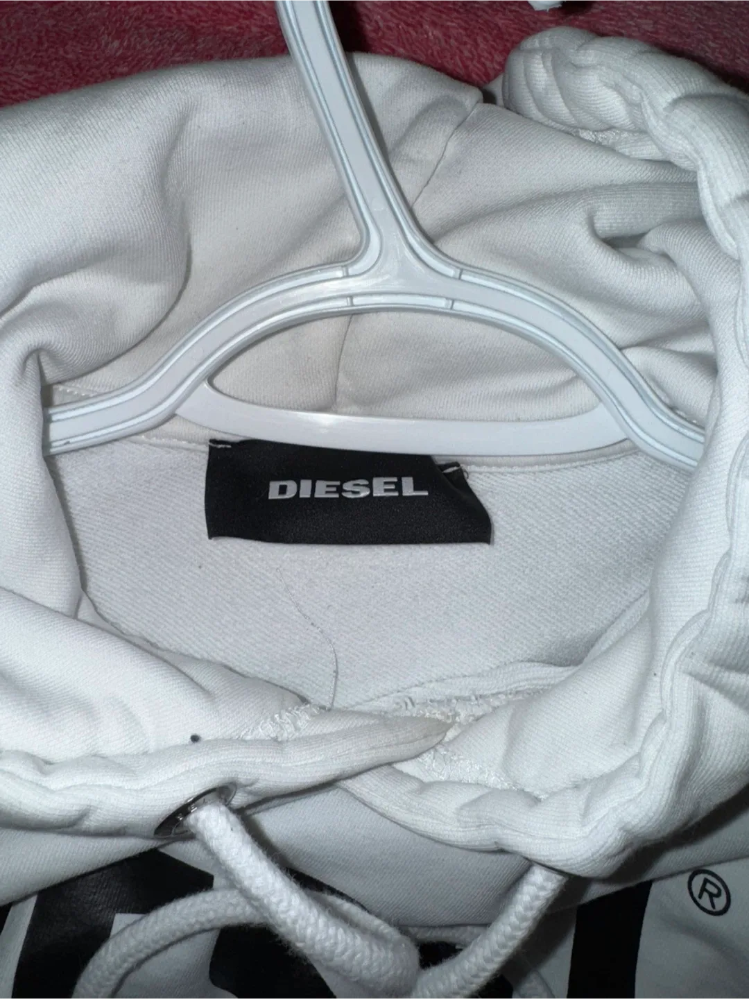 Diesel White Hoodie, Size S image indicator(3)