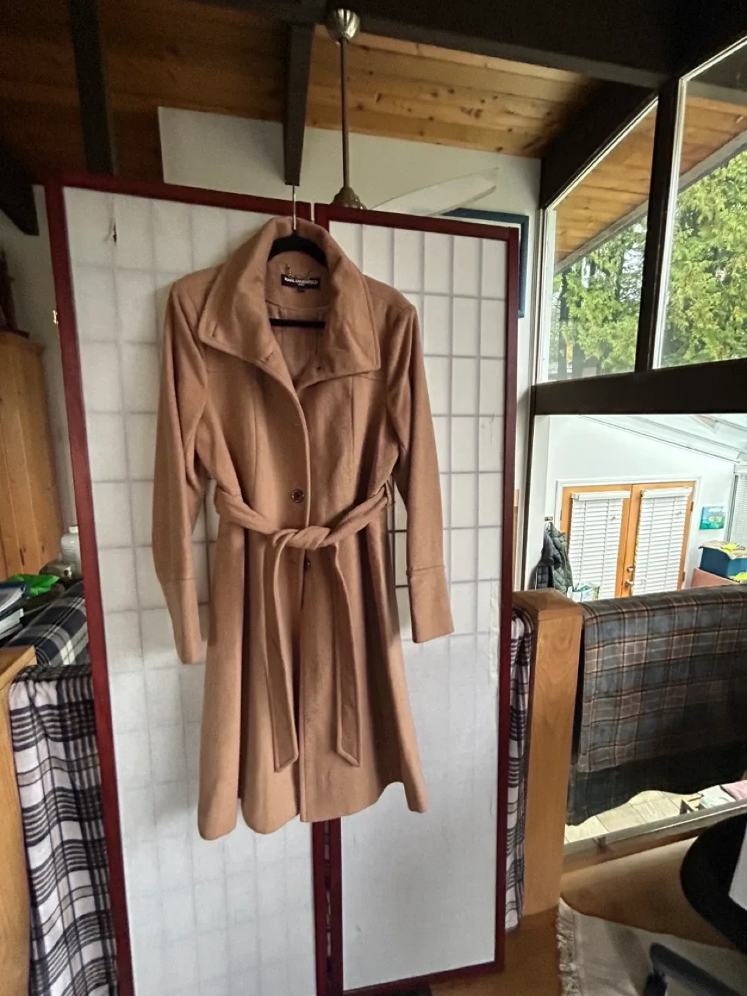 Karl Lagerfeld Paris Camel Coat - Size XL image indicator(4)