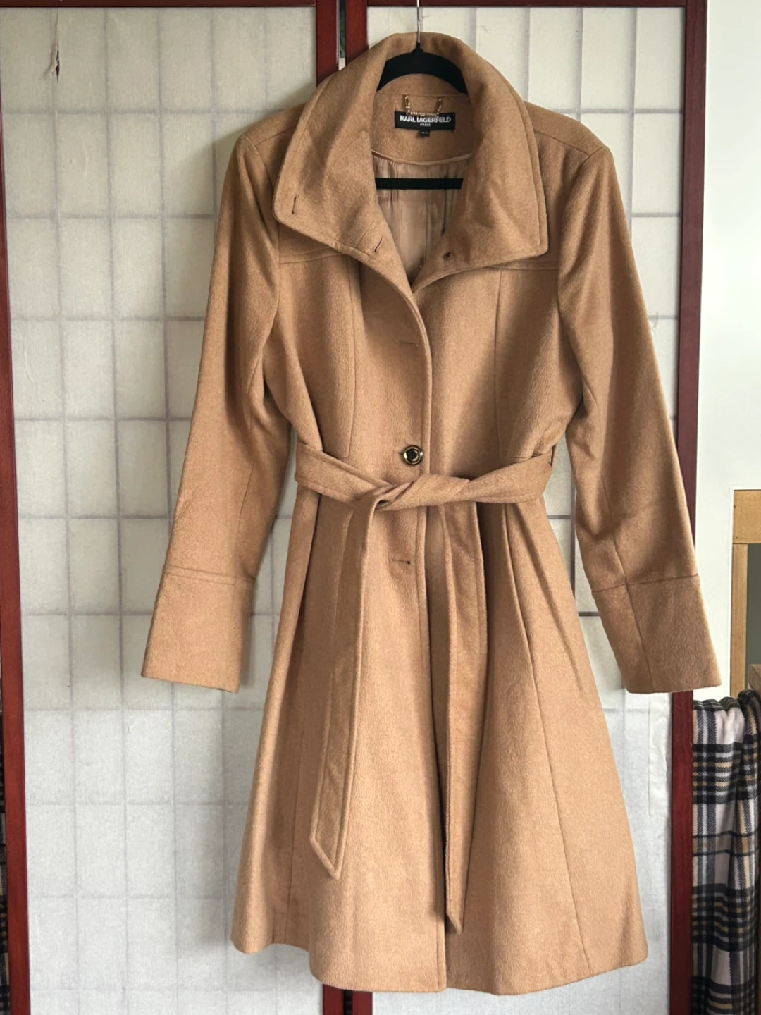Karl Lagerfeld Paris Camel Coat - Size XL