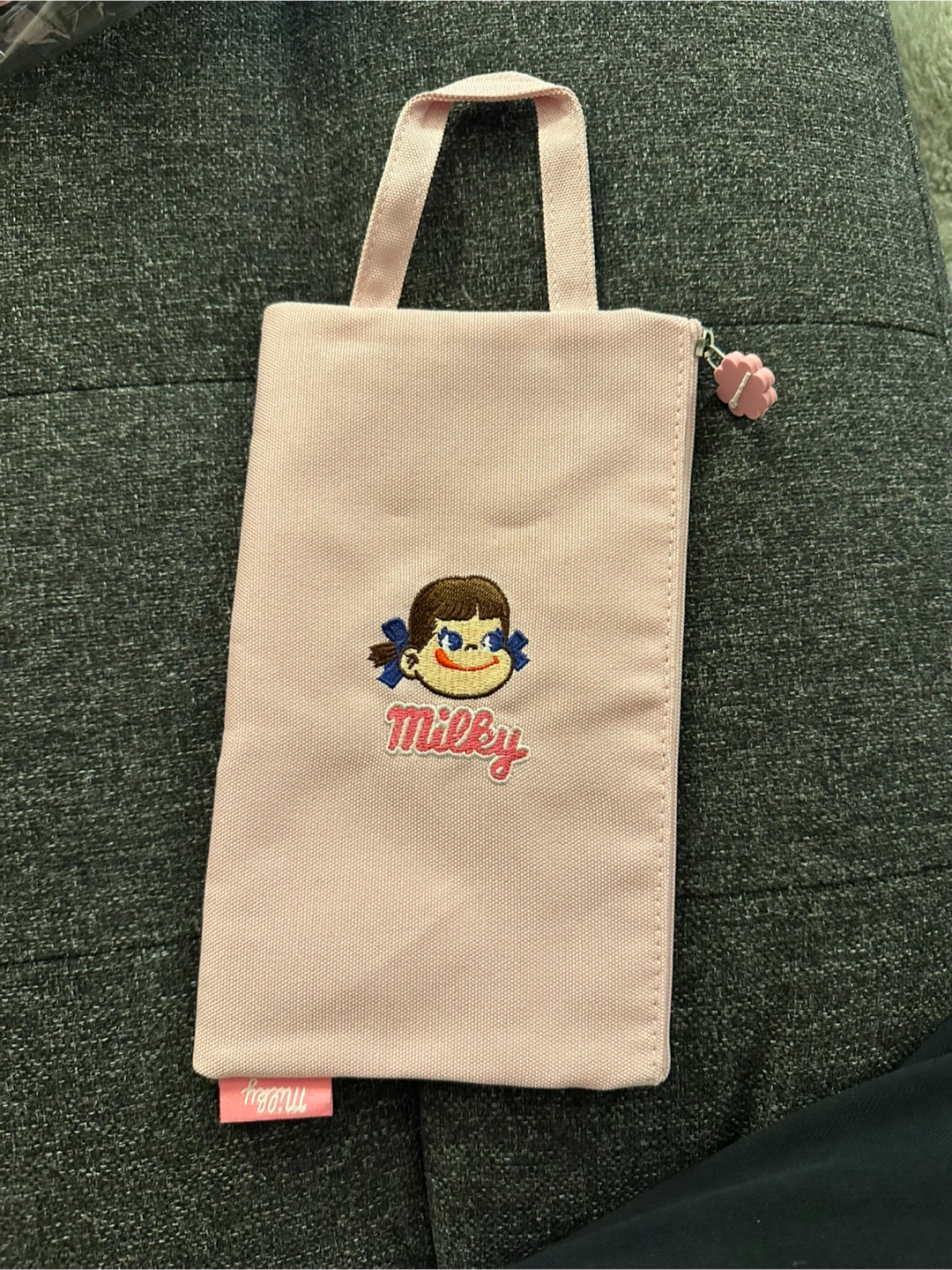 Milky Peko-chan Pink Canvas Pouch