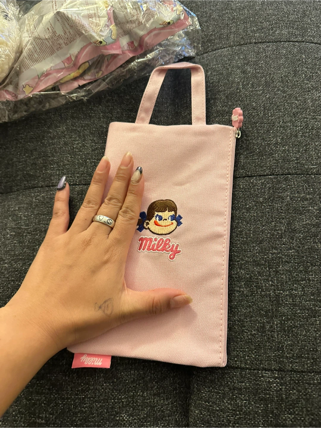Milky Peko-chan Pink Canvas Pouch - photo 2