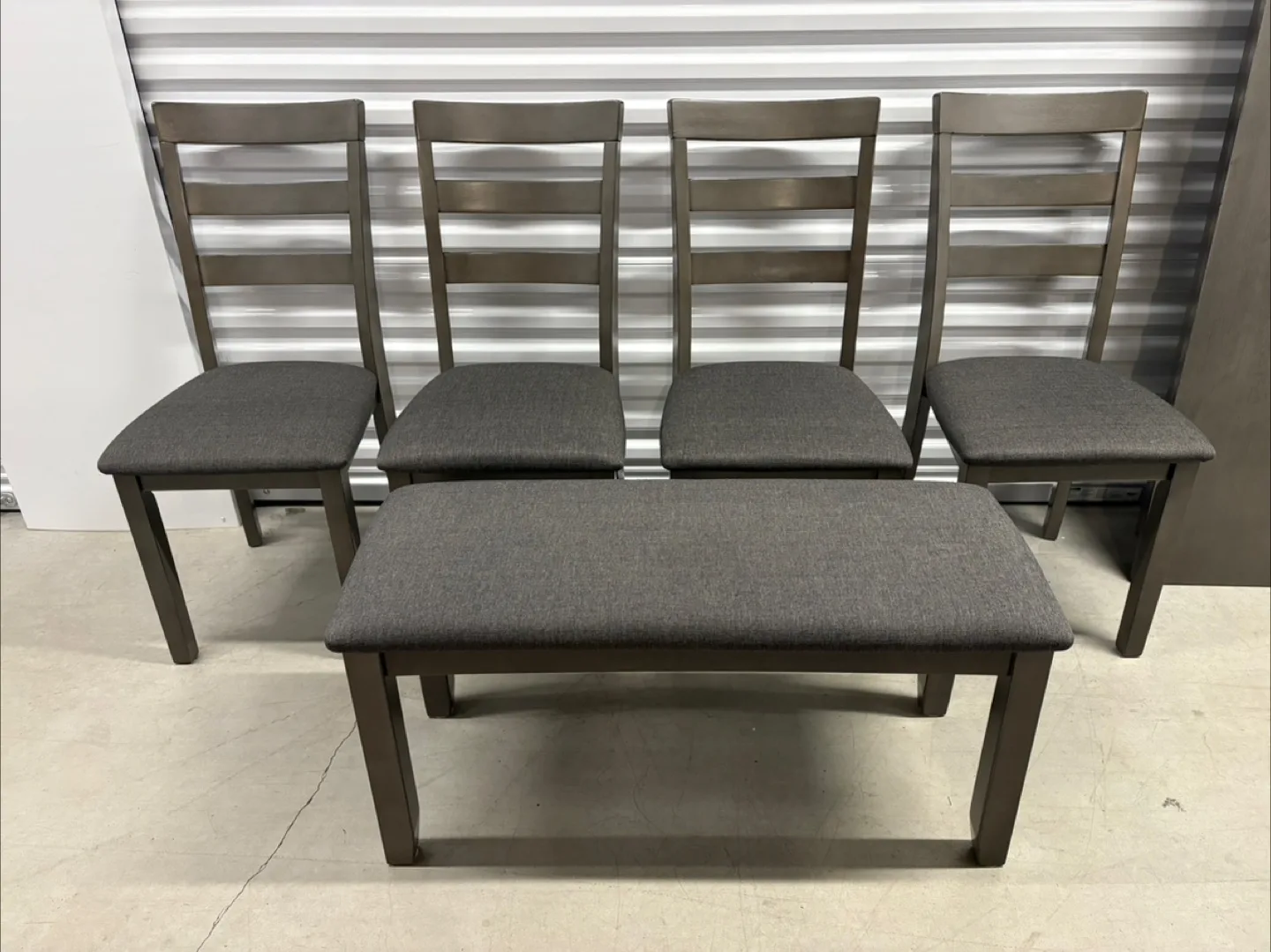 Can deliver—4 Beautiful chairs and bench from Ashley Furniture. image indicator(4)