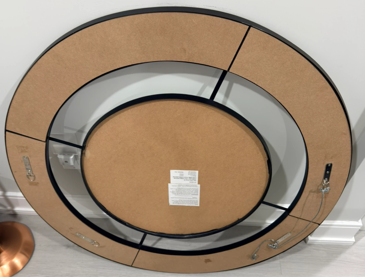 Round Black Metal Wall Mirror - photo 2