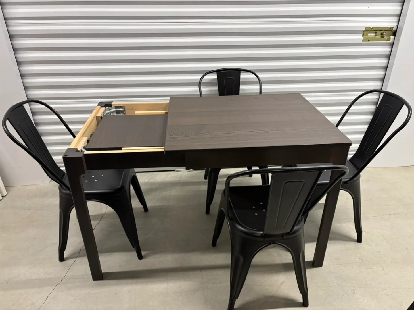 Can deliver—Ikea Ekedalen extendable table and 4 black chairs.
