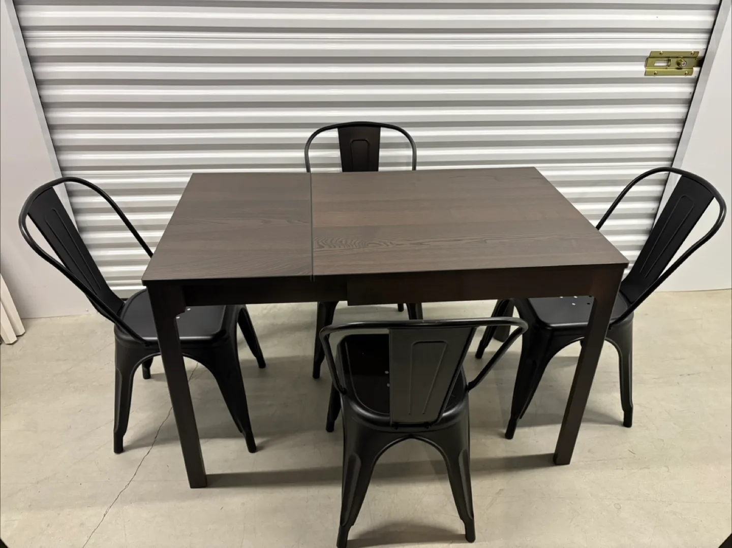 Can deliver—Ikea Ekedalen extendable table and 4 black chairs. image indicator(4)