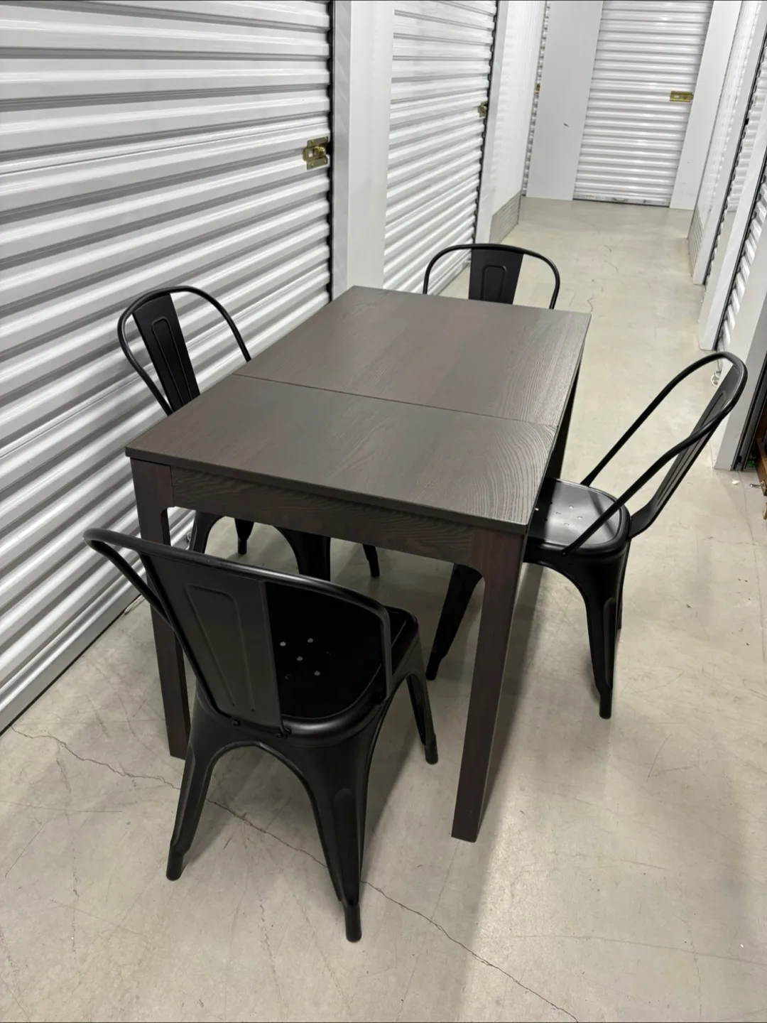 Can deliver—Ikea Ekedalen extendable table and 4 black chairs. image indicator(5)