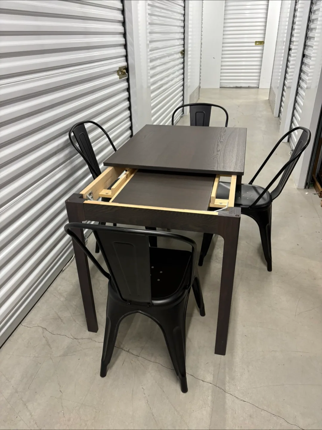 Can deliver—Ikea Ekedalen extendable table and 4 black chairs. image indicator(2)