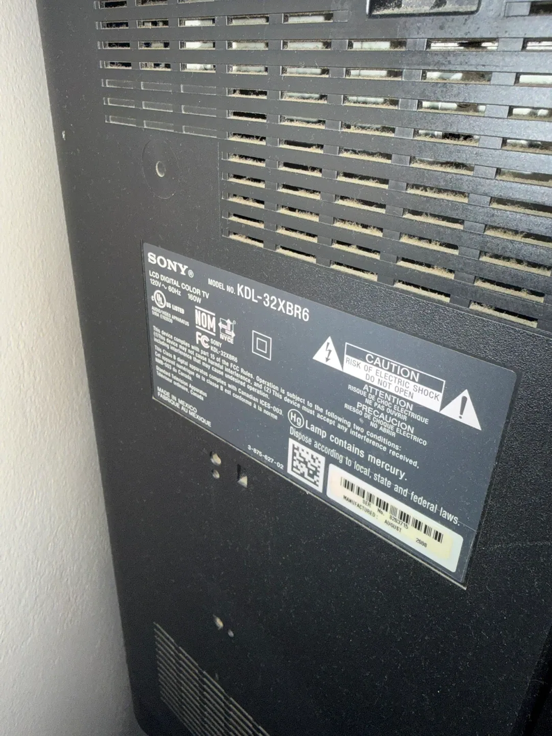 Sony Bravia KDL-32XBR6 32" LCD TV image indicator(2)