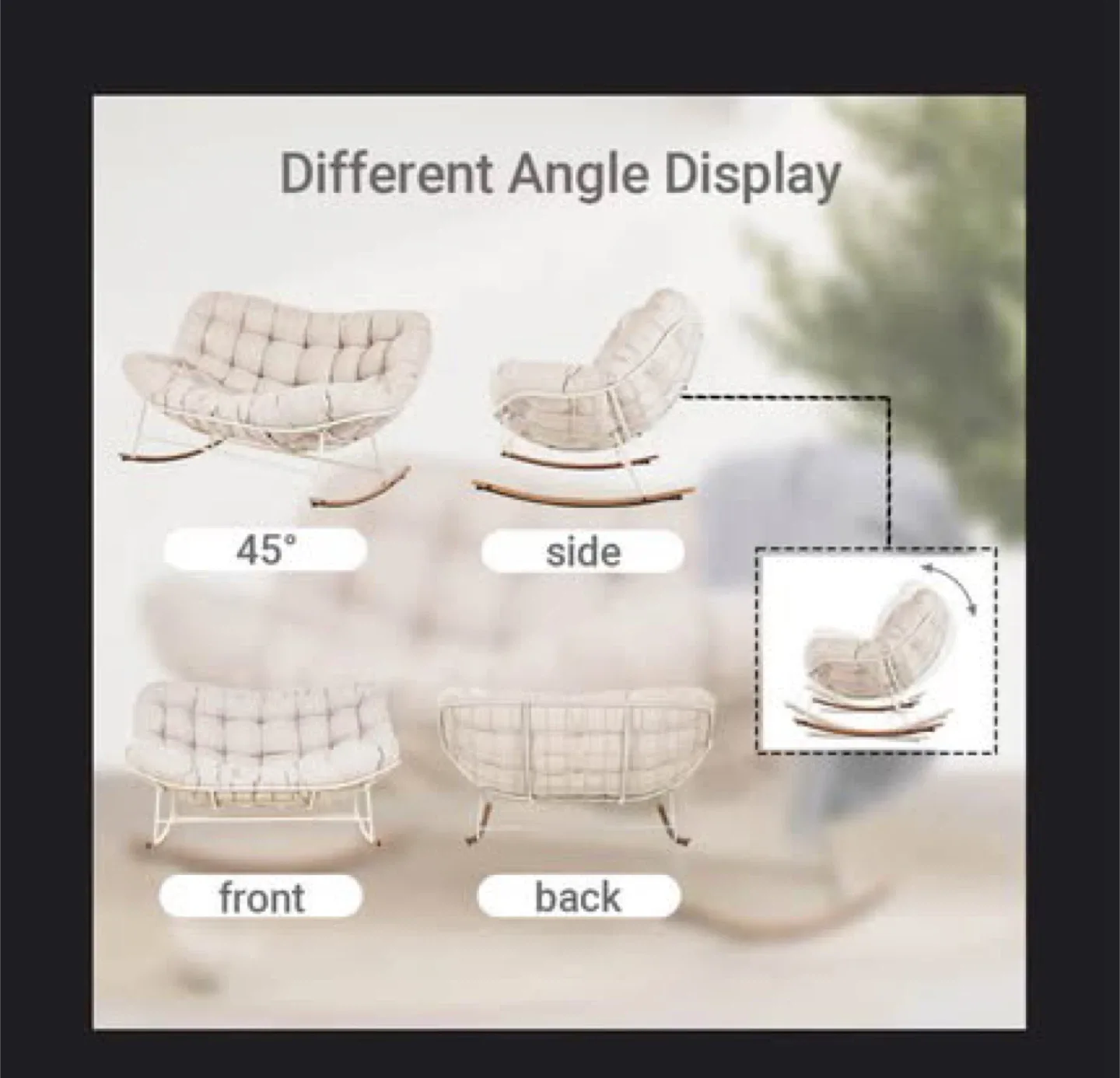 Brand new and not assembled Steel Outdoor Loveseat Rocker Chair image indicator(2)