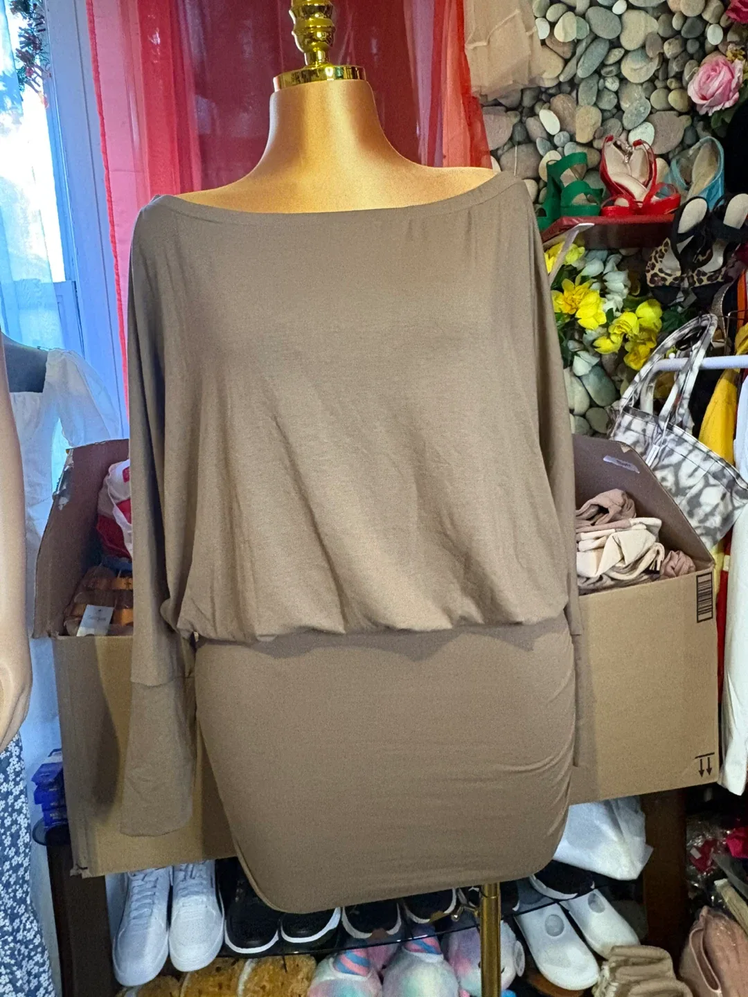 Brown Long Sleeve Dress thumbnail