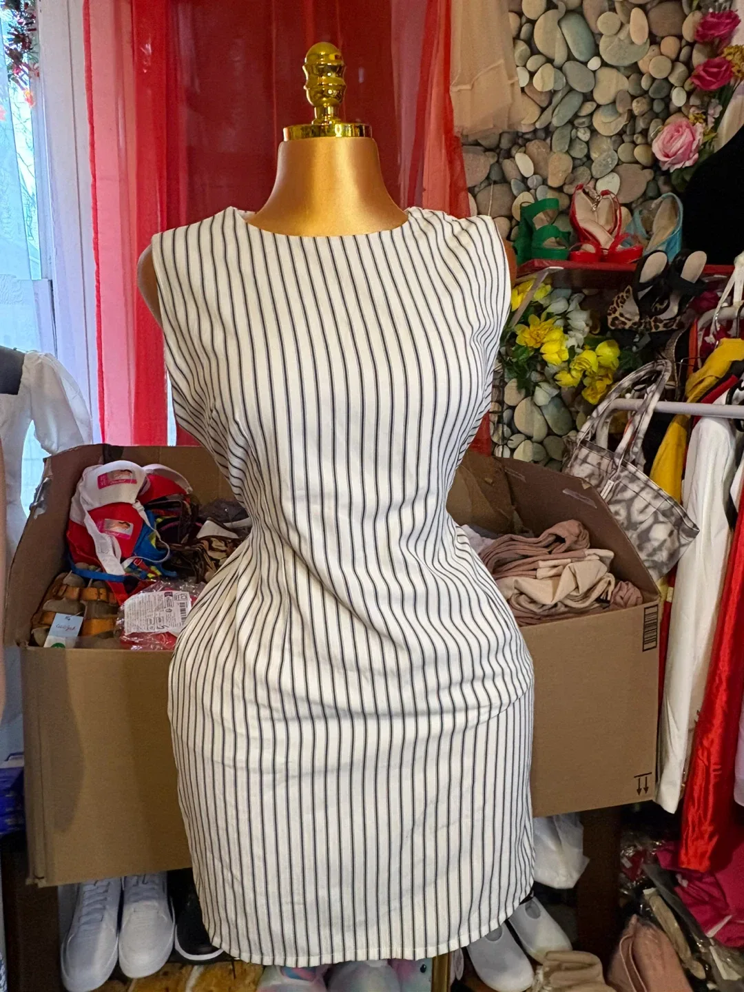 Striped Sleeveless Dress thumbnail