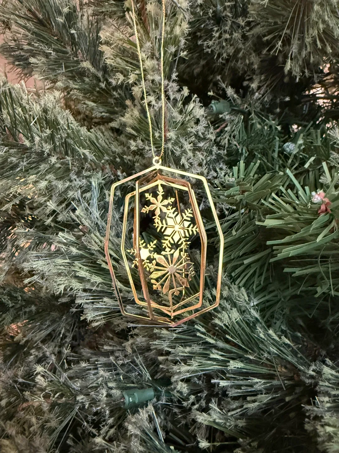 Vintage gold-plated holiday ornament