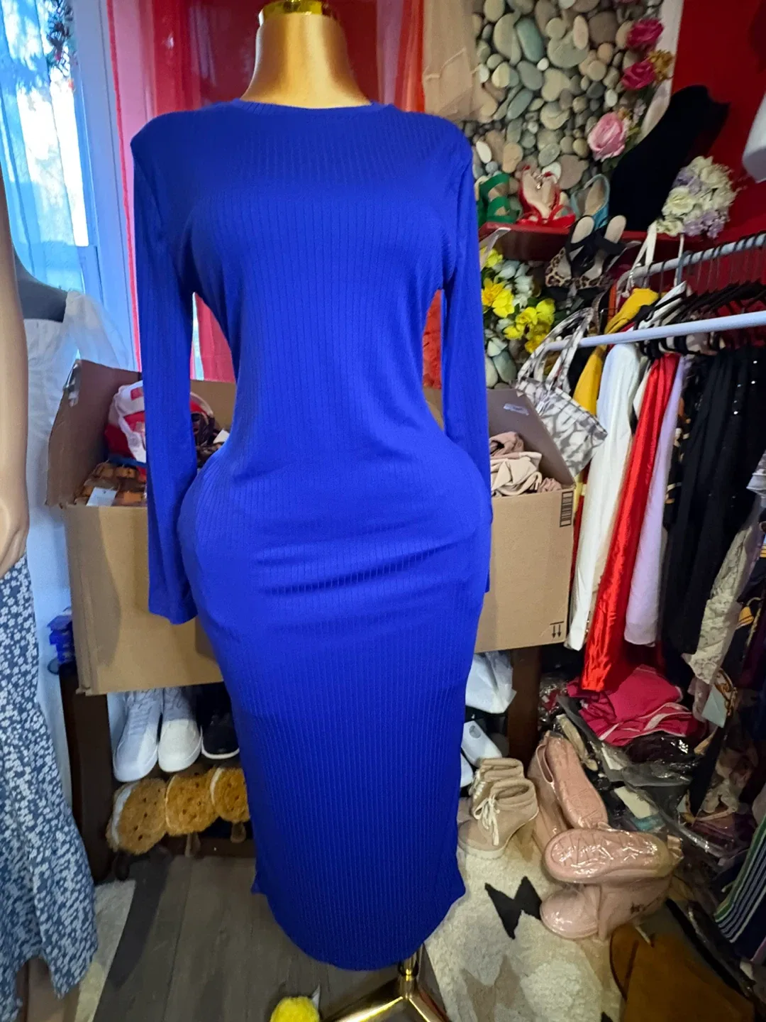 Blue Long Sleeve Dress thumbnail
