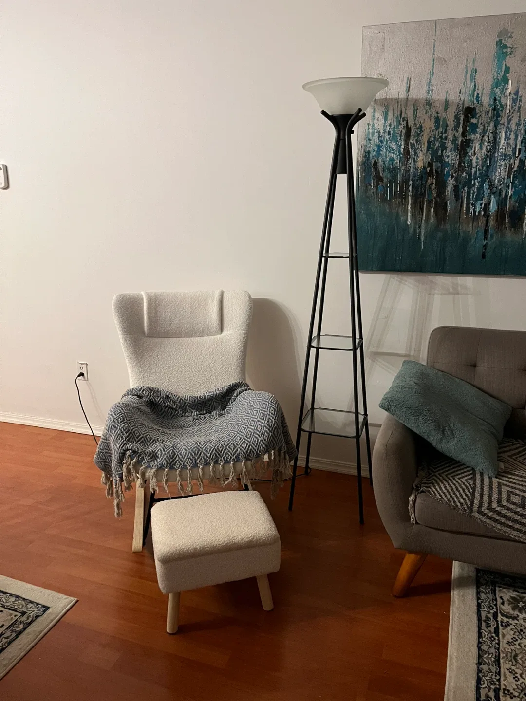 Black Floor Lamp with Shelves image indicator(5)