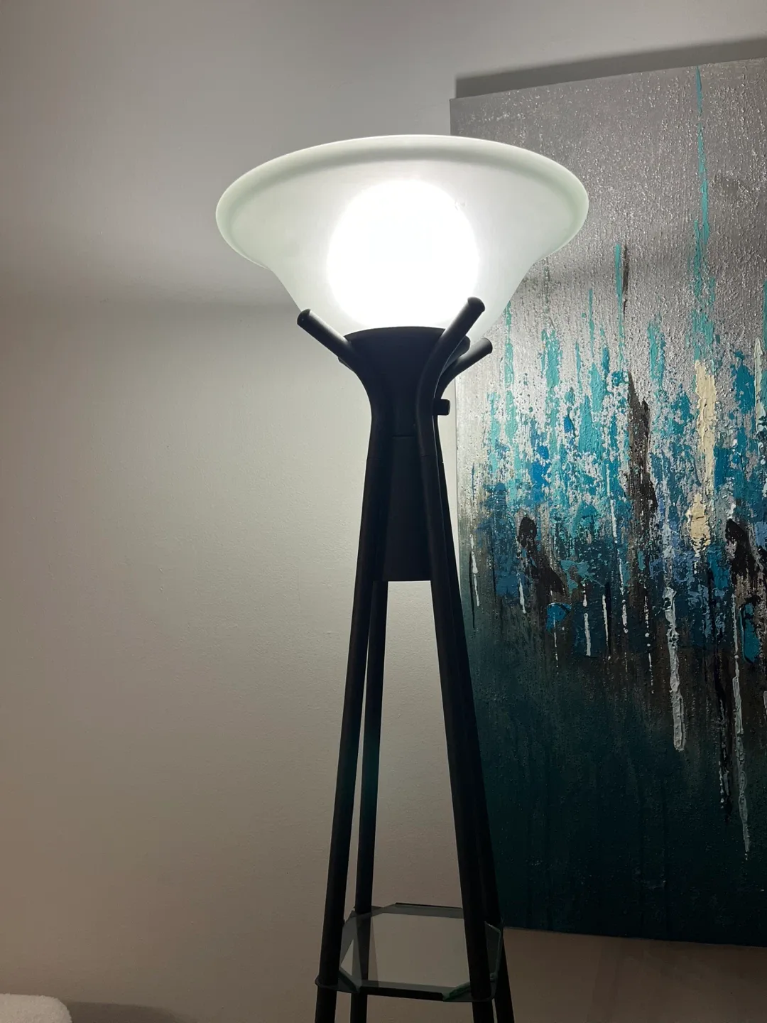 Black Floor Lamp with Shelves image indicator(10)