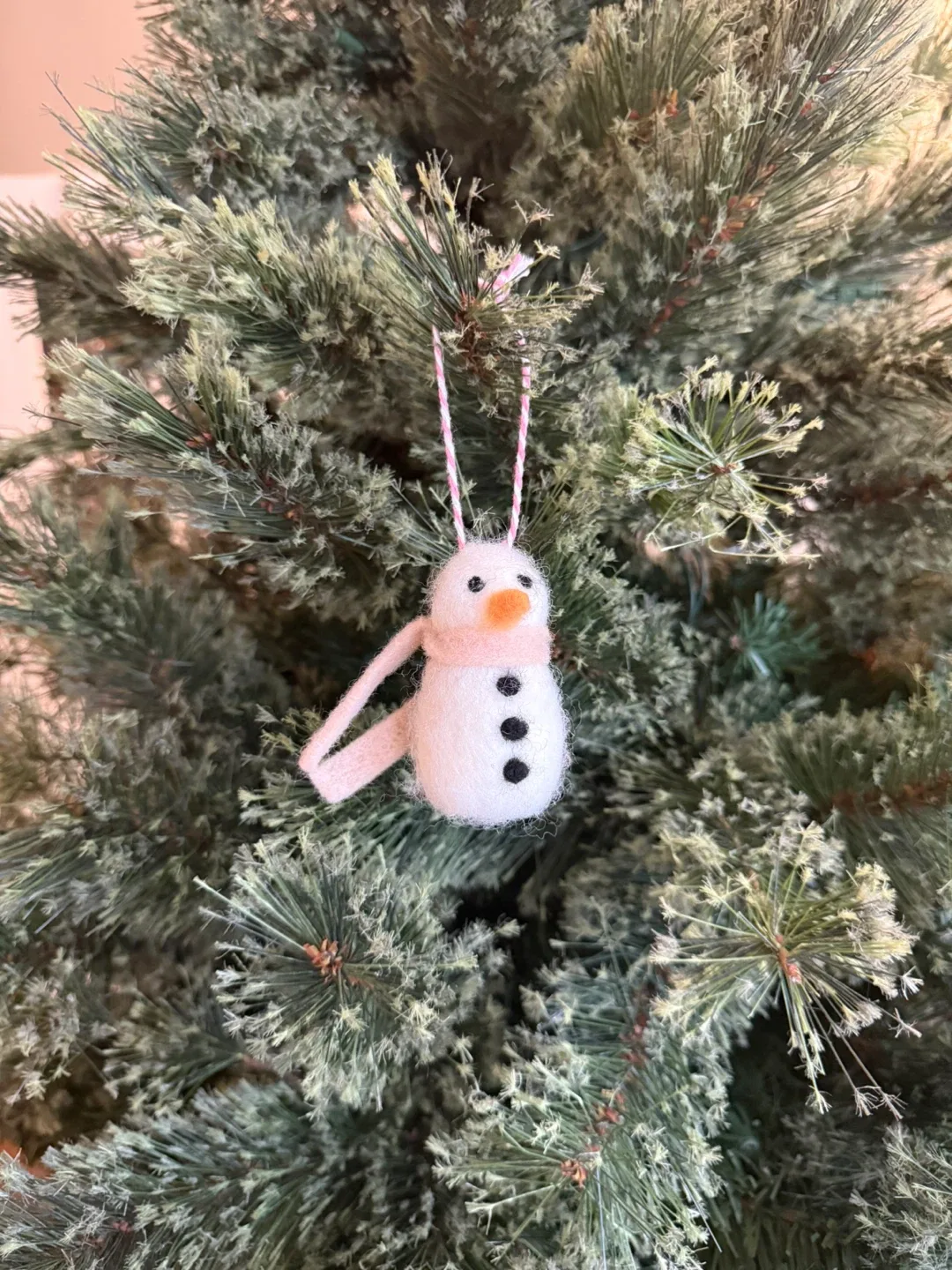 Felted snowman ornament