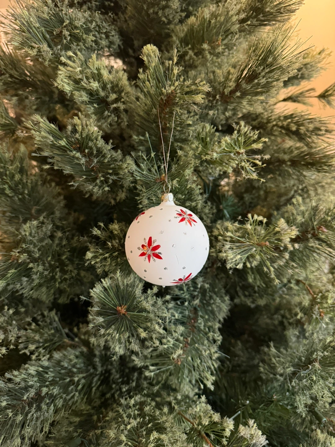 German Glass Ornament w/ Red + Silver - photo 4