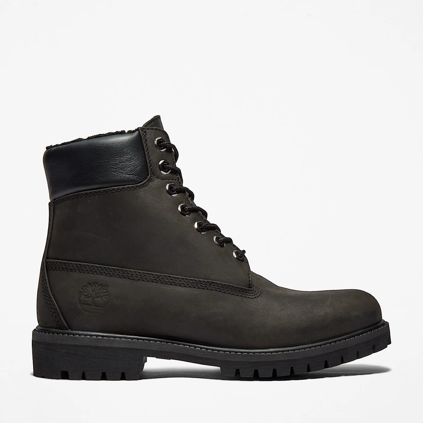 Timberland Black Leather Winter Boots, Size US 10