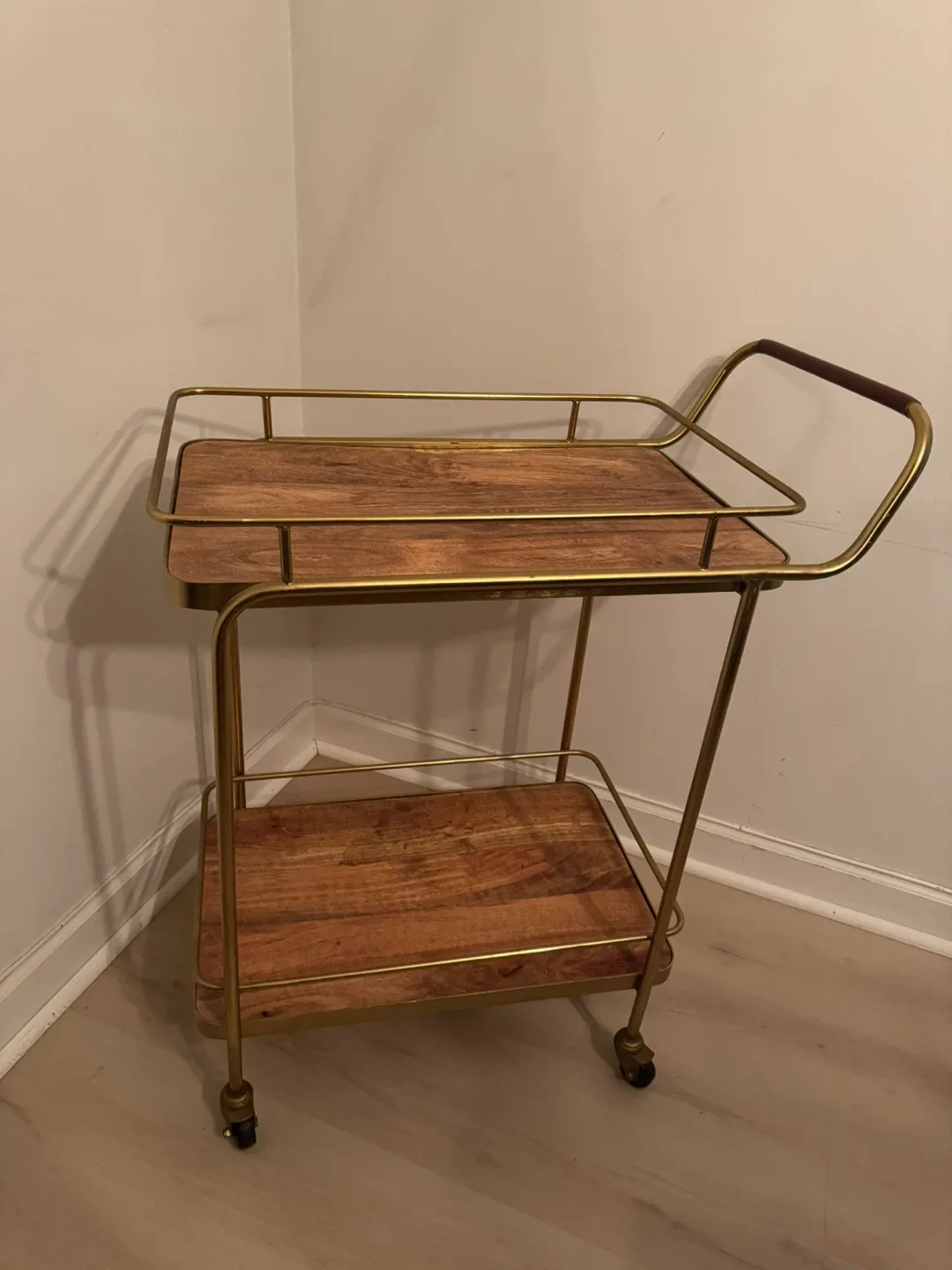 Gold & Wood Bar Cart