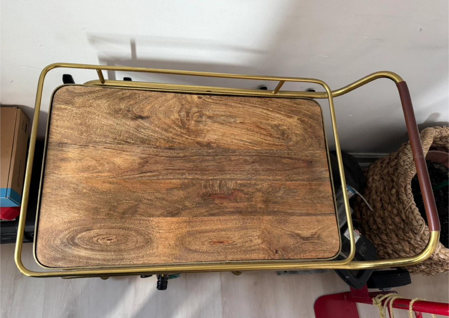 Gold & Wood Bar Cart - photo 2