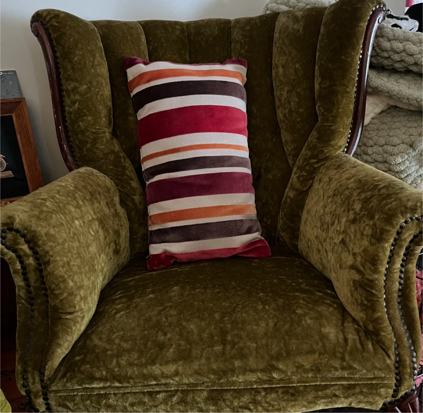 Victorian Green Wingback Armchair image indicator(4)