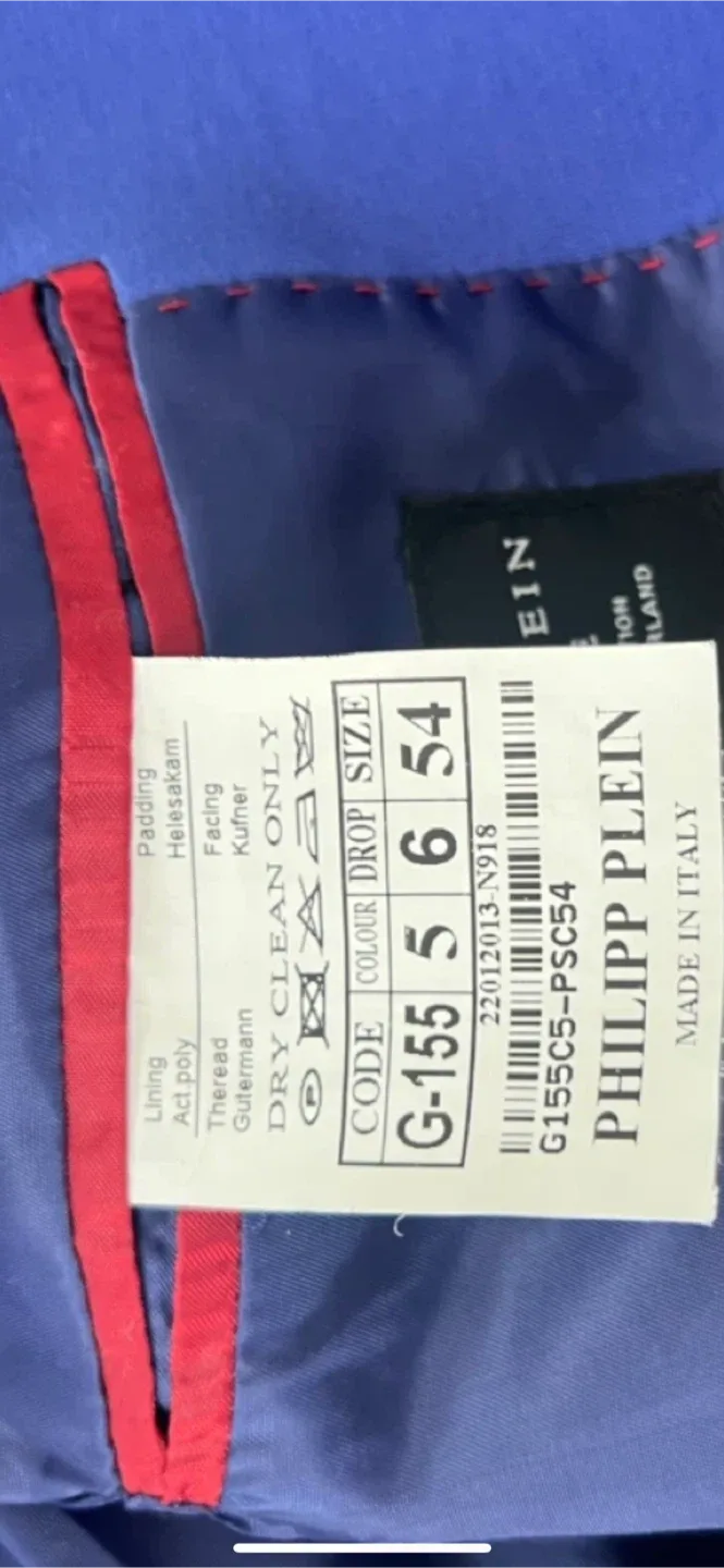 Philipp Plein Blue Blazer Size 54 image indicator(4)
