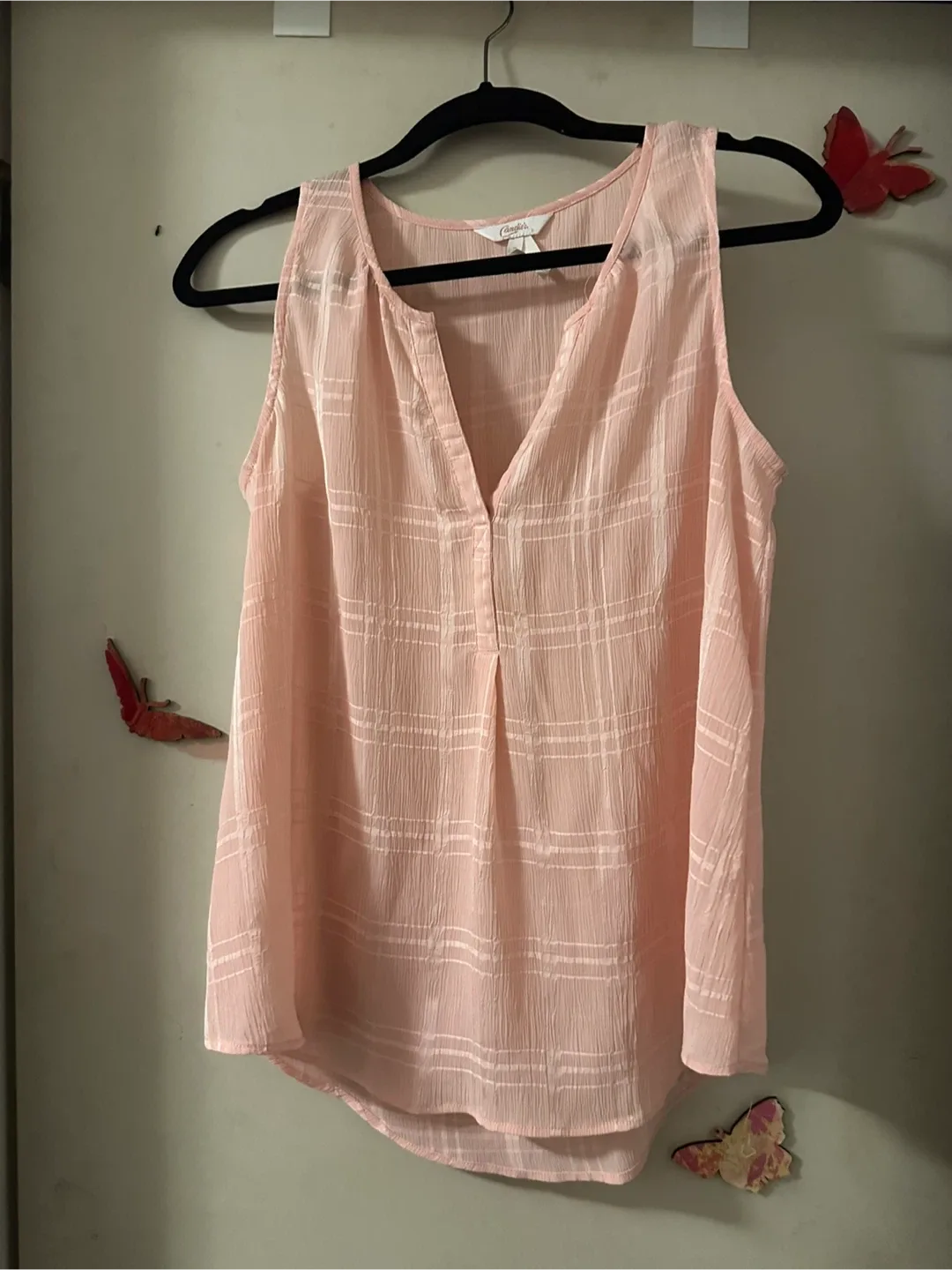 Candies Pink Sleeveless Blouse - Size Medium