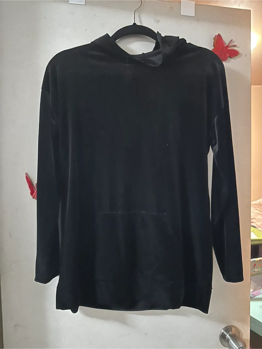 Black Velvet Hoodie & Shorts Set