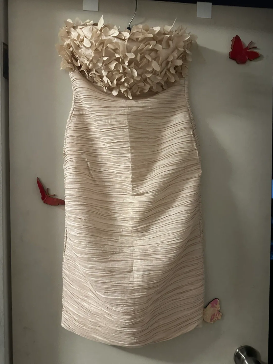 Beige Strapless Dress