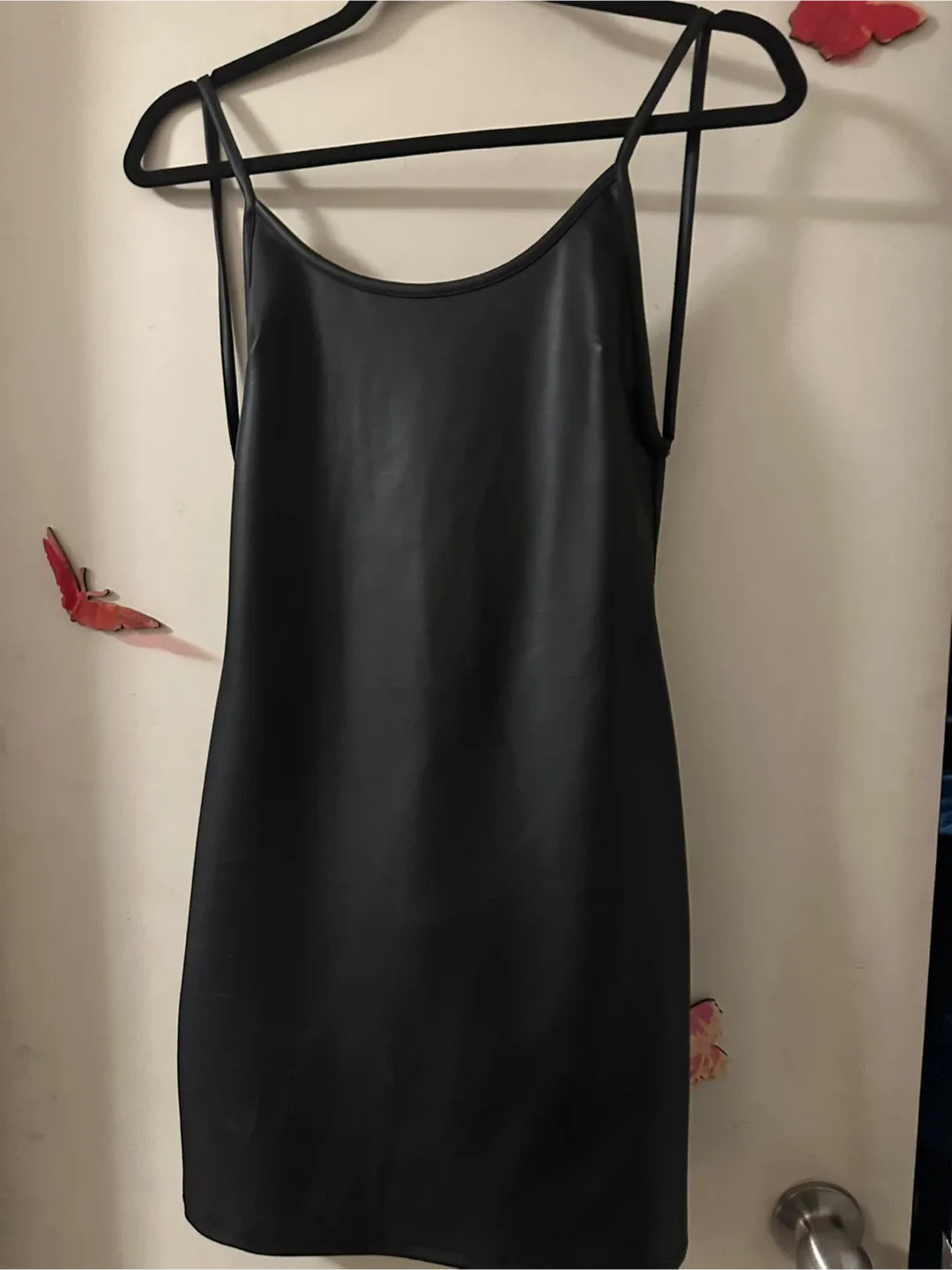 Fashion Nova Faux Leather Black Mini Dress