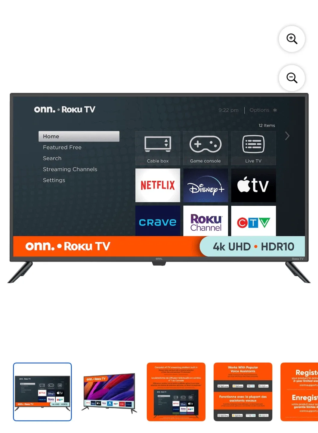 onn. Roku TV 4K UHD HDR10 image indicator(3)