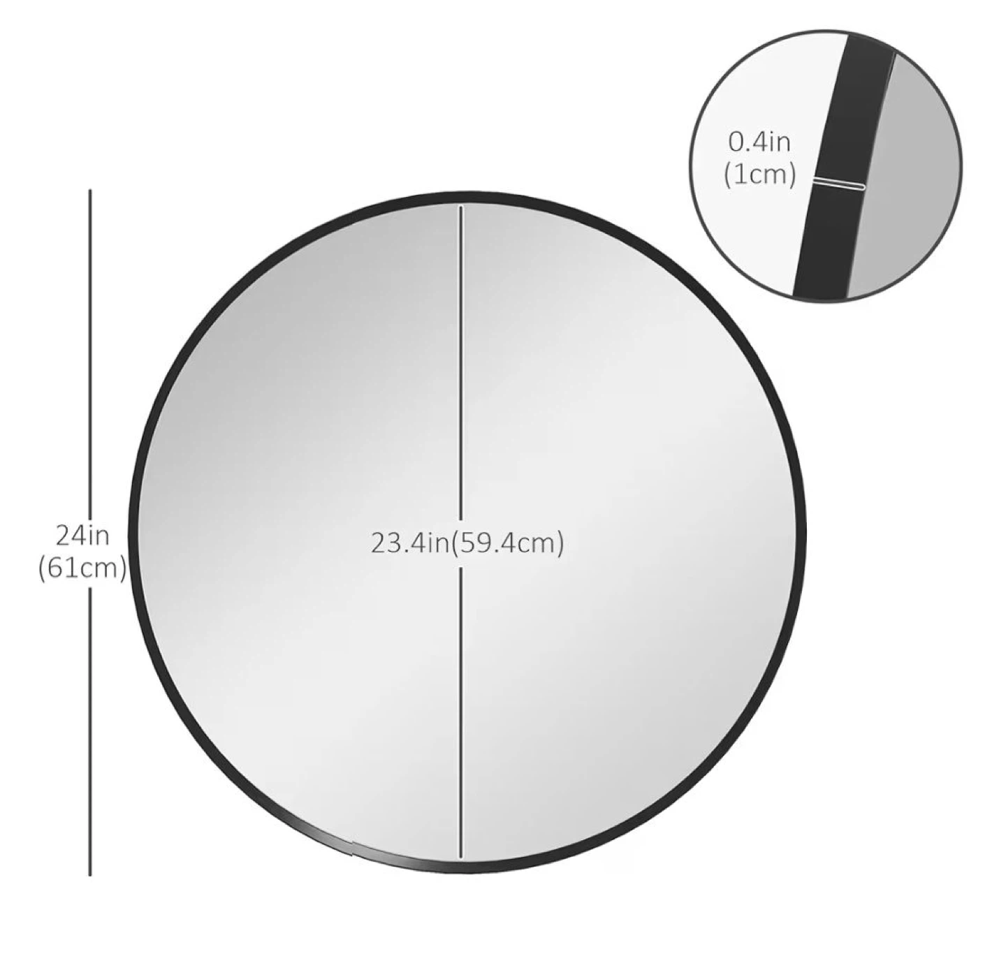 Round Wall Mirror 24 inch - photo 3