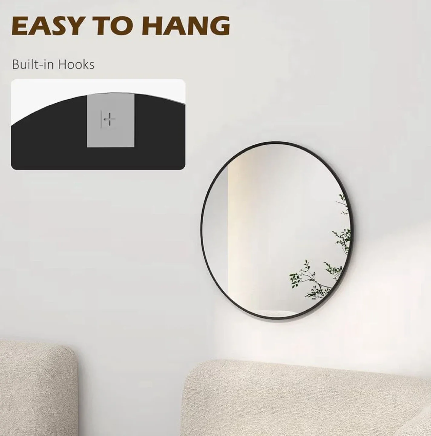 Round Wall Mirror 24 inch image indicator(2)