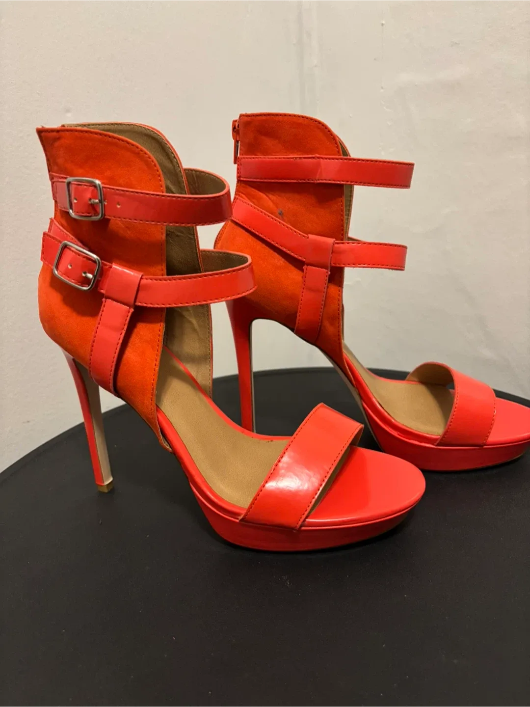 JustFab Orange Heels, Size 8